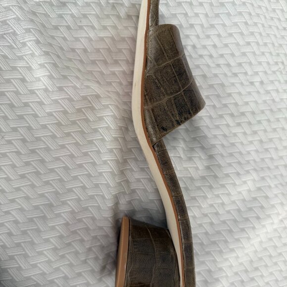 Olive Green mock crock slides, never worn, purchased at Dillard's - Picture 2 of 3